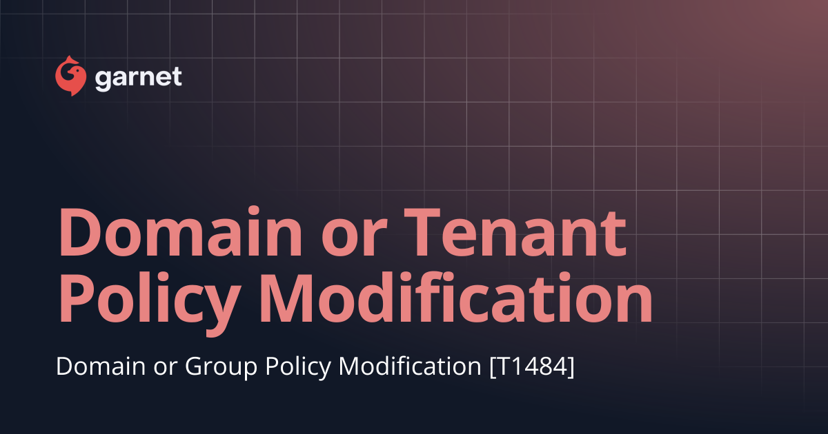 Domain or Tenant Policy Modification | Mitre